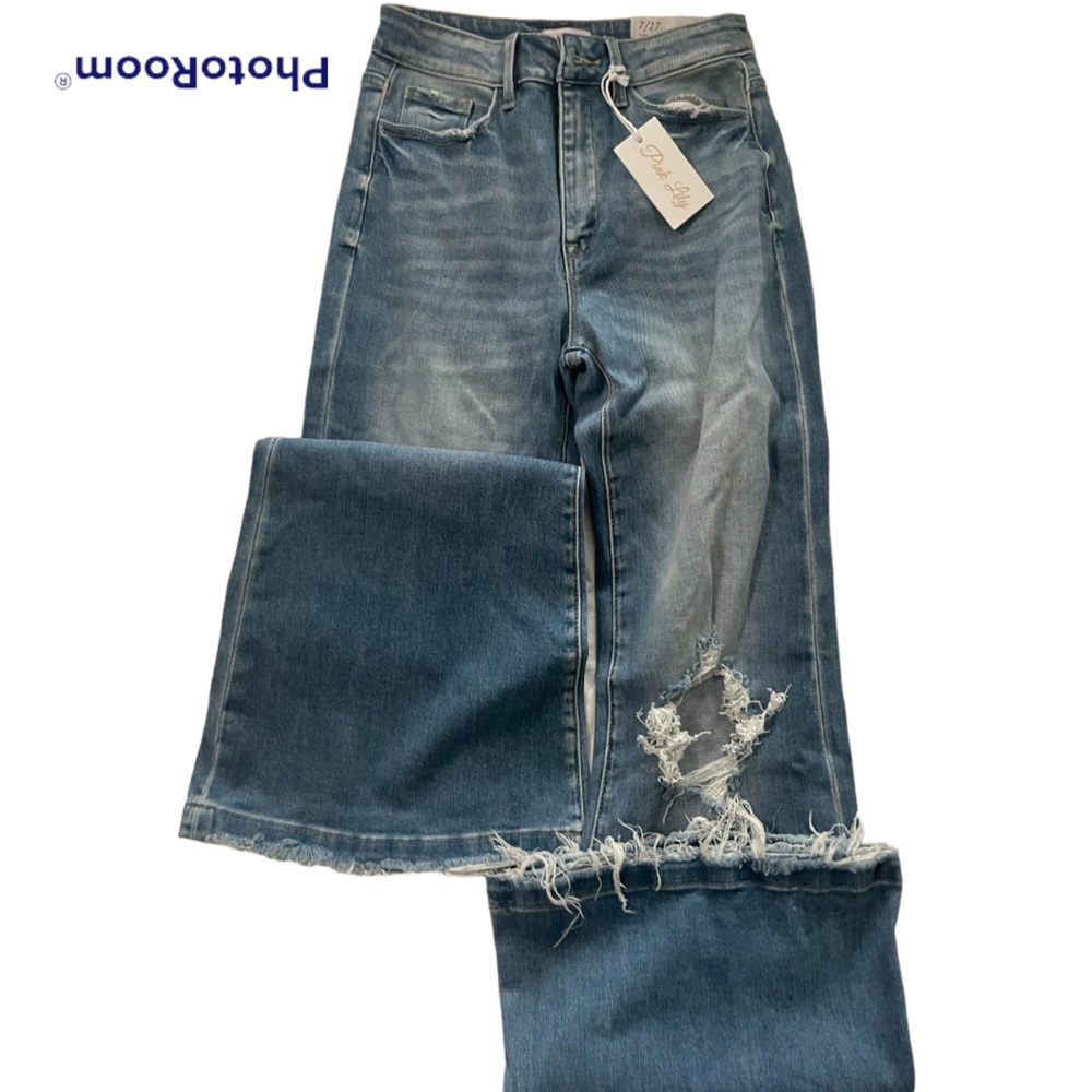 Pink Lily Bell Bottom Jeans